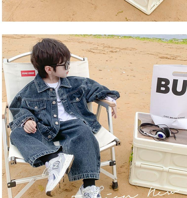 Product Introduction of Bộ Đồ Denim, Cho Bé Trai, Bộ Sưu Tập Mùa Thu 2023 Mới, Đẹp Trai Và Thời Trang, Áo Đẹp Kinh SúC Quần Ống Rộng, Bộ Đồ Hai Mảnh, Thích Hợp Cho Trẻ Em, Thời Trang 4