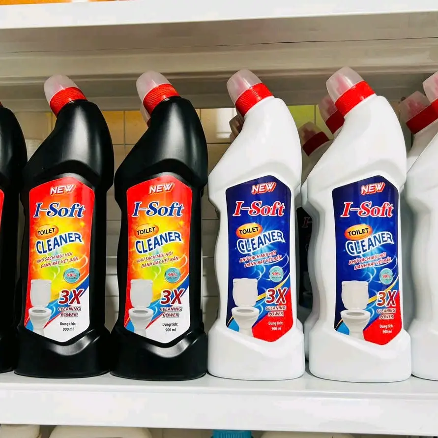 [Hot deal] Combo 3 chai nước tẩy toilet ISoft 0,9 lít diệt khuẩn và an toàn làm sạch
