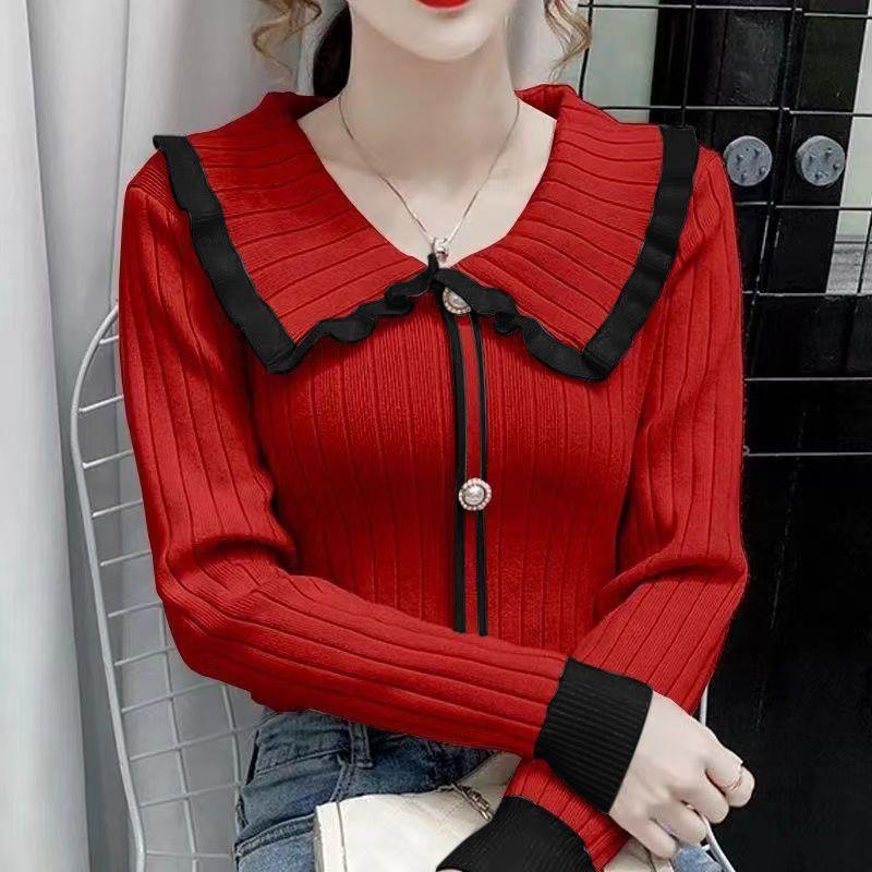 Product Introduction of Áo Len Mặc Trong, Hàng Mới Về 2024, Phong Cách Phương Tây, Dáng Ôm, Thời Trang, Dễ Phối Đồ, Vừa Vặn Thư Giãn, Cổ Búp Bê, Đồ Len, Áo Nữ 10