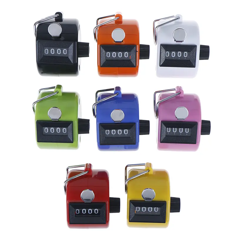 1pc 4 Digit Number Manual Tally Counter Digital Golf Clicker Training Counter