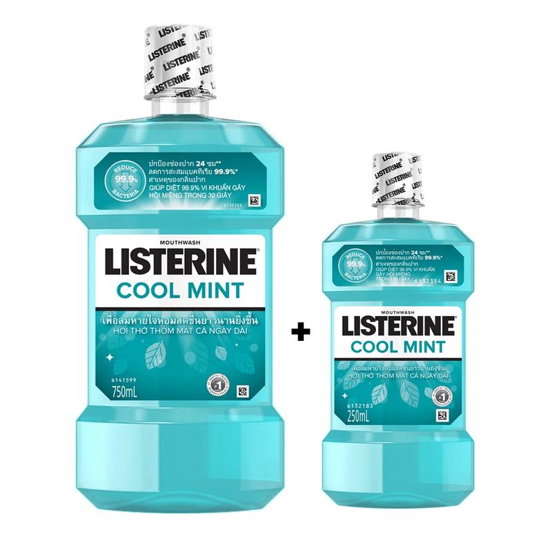 Combo nước súc miệng Listerine Thái Lan 750ml và 250ml