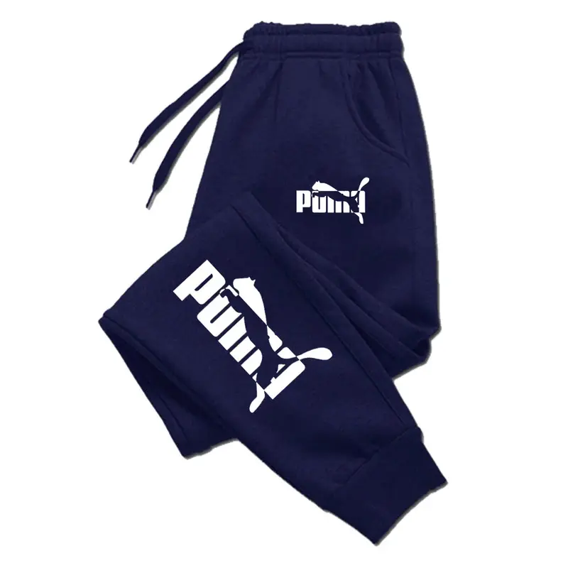 Fashion Letter Print Winter Warm Sweatpants Men's Casual Joggers Trousers Male Fashion Loose Soft Pants