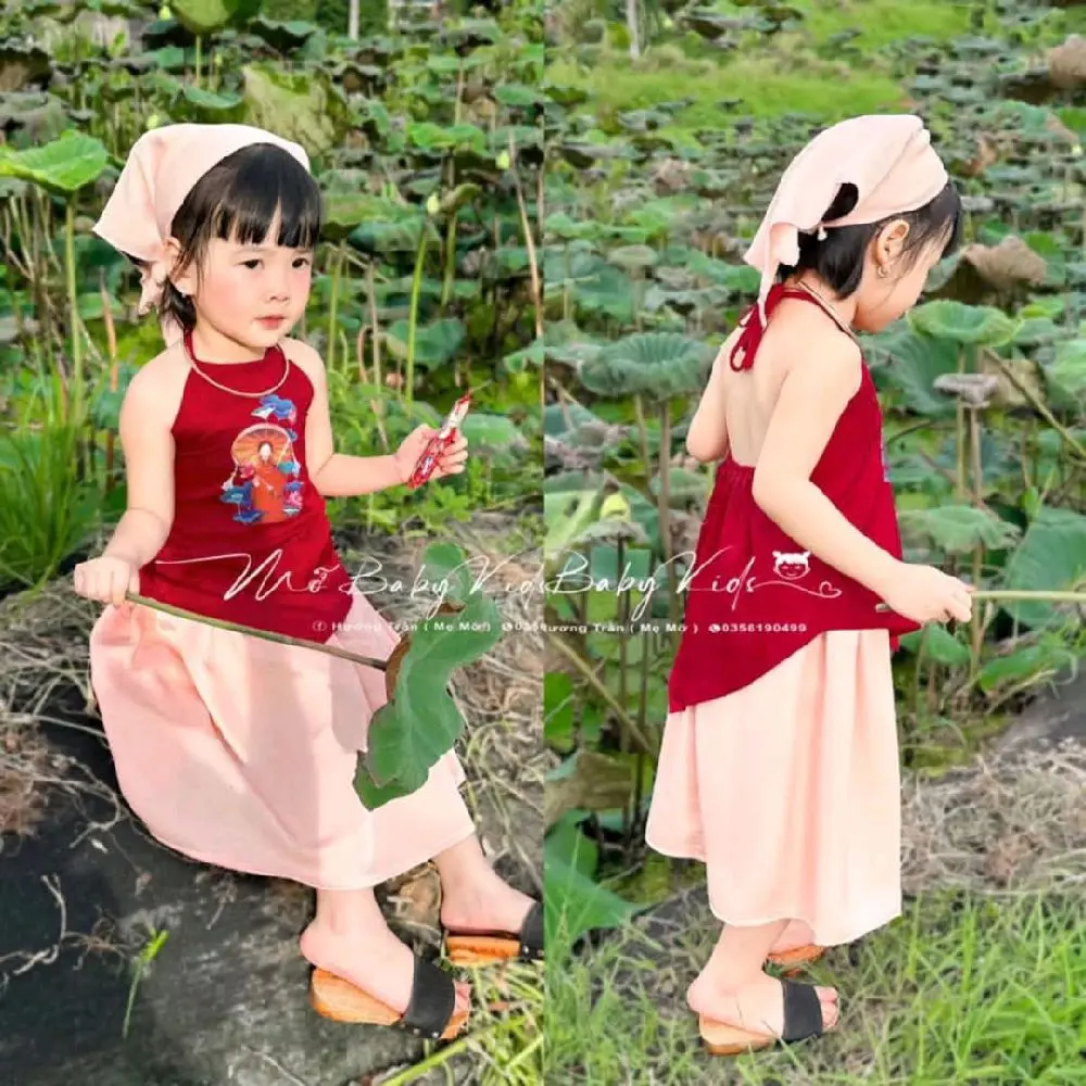 8 đến 12kg kg . set yếm lụa xinh cho bé gái . set yếm tặng khăn cho bé gái