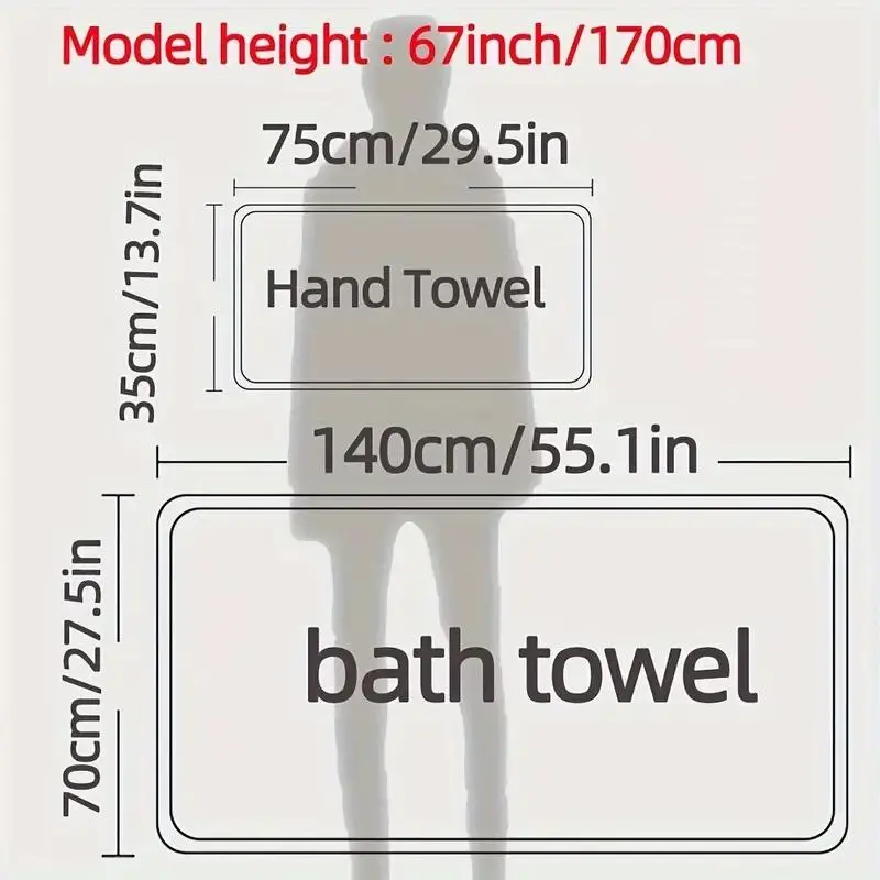 Cute Animal Pattern Bath Towel & Hand Towel Set, 2pcs/set Soft Quick Drying Bath Towel & Hand Towel, Bath Towel Set for Home Bathroom 8