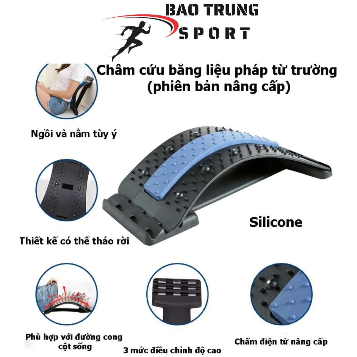 Khung Massage Hỗ Trợ Tập Lưng, Khung Nắn Chỉnh Cột Sống, Điều Trị Thoát Vị Đĩa Đệm, Thoái Hóa, Đau Lưng, Vai Gáy