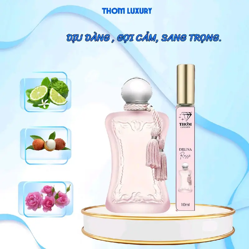 Nước hoa [ chiết thơm lâu 10ml ] Dellina Rosse - Sự tinh tế quyến rũ và đầy nữ tính 0
