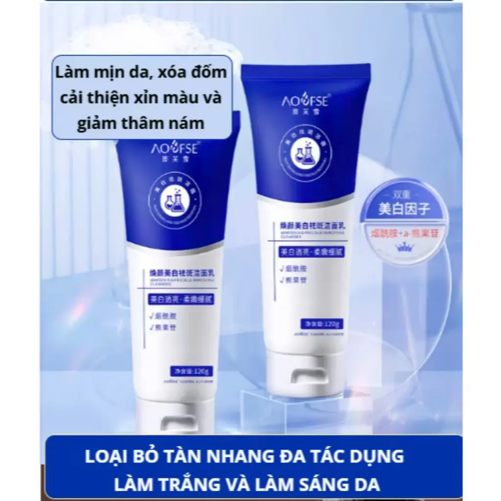 Sữa rửa mặt trắng da mờ nám AOFSE - Sữa rửa mặt AOFSE cấp ẩm, dưỡng sáng, hỗ trợ mờ các đốm nám tàn nhang, đồi mồi