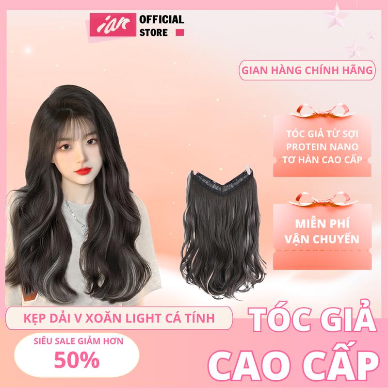 Tóc kẹp dải light Xoăn Sóng- Tóc kẹp dải highlight Women Tóc Giả Wig