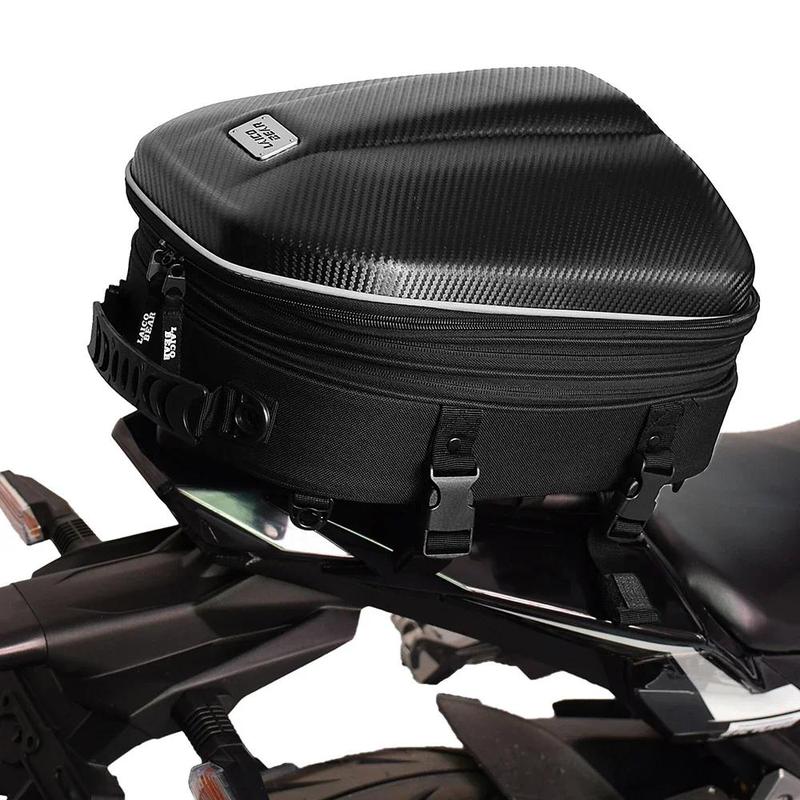Product Introduction of ROCK BIKER 18-24L Carbon Fiber Motorcycle Tail Bag Waterproof Motorbike Rear Back Seat Bag Moto Helmet Travel Bag Rider Backpack 57