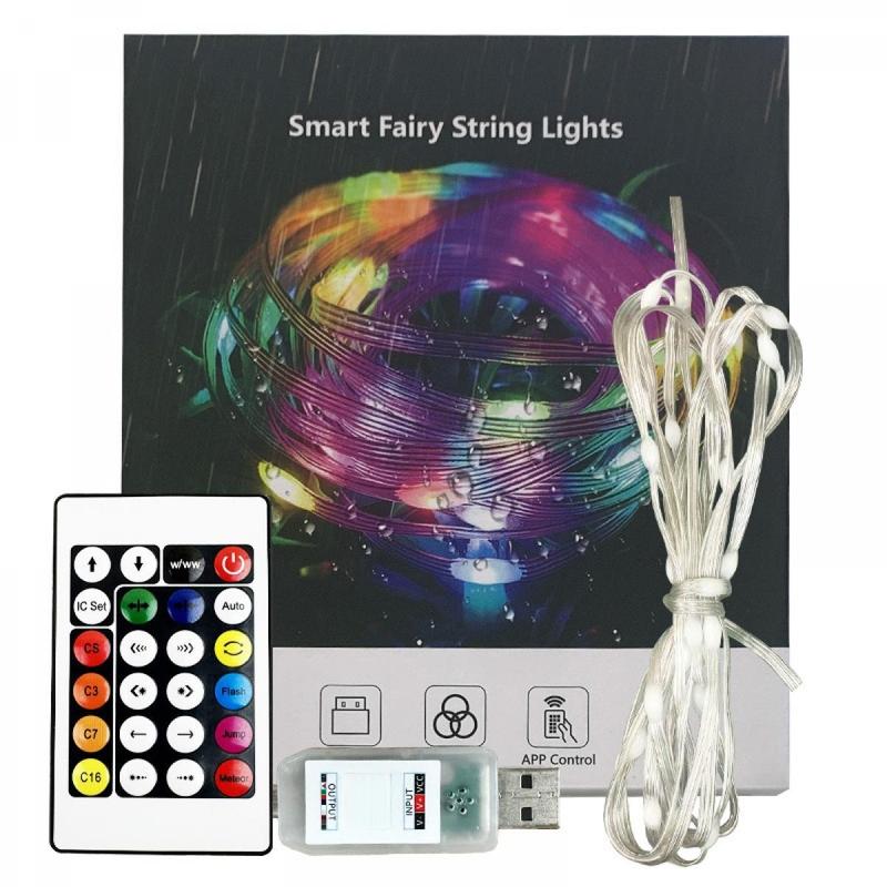 5v-usb Magic Color Leather String Lights, Led Leather String Lights Suitable for Magic Lights Outdoor Waterproof Camping Christmas Lights Atmosphere Decorative Lights, Mobile Phone App、Remote、Voice Control Lights 6