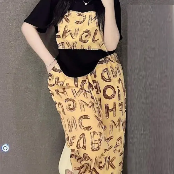 Set Bộ Gân Tăm Lạnh Dành Cho Nữ Mix Áo Form Suông Đi Học Đi Làm Đi Chơi Women Thun Top Voi 4