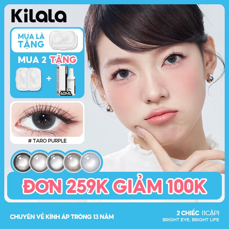 Kính áp tròng Kilala lens 6 tháng màu Đen Nâu Xám Lam Tím Hồng DIA 14.2-14.5mm lens êm mềm không kén phong cách makeup