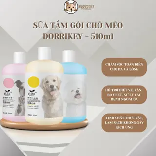 Sữa Tắm Bình Dân Cho Chó Mèo Dorrikey, Chăm Sóc Lông Da Toàn Diện - 510ml