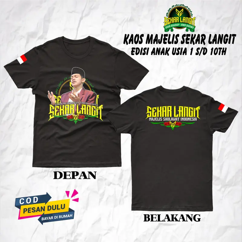 KAOS ANAK MAJELIS SHOLAWAT TERBARU SEKAR LANGIT HABIB ZAIDAN - Baju Sholawat Habib Zaidan Katun 3