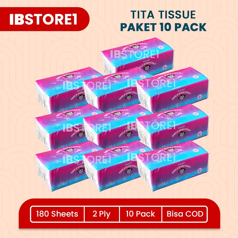 (Paket 10 Pcs) Titasoft Facial Tissue 360 HELAI atau 180 sheet 2 ply Tisu Wajah Kecantikan 2 lapis Halus  Lembut Promo Murah Gratis Ongkir Bisa COD