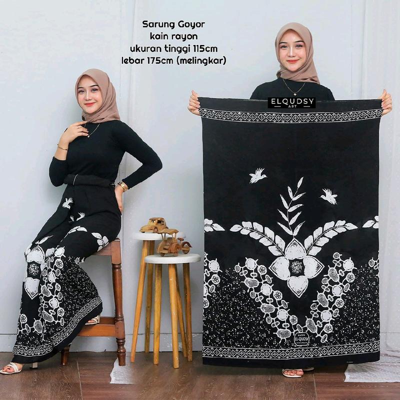 PREMIUM SARUNG SANTRI PUTRI / SARUNG SANTRI WANITA / SARUNG GOYOR WANITA Rayon Batik Muslim Dewasa Nyaman 5