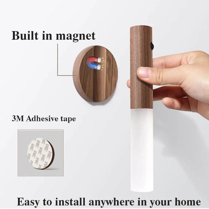 Motion Sensor Wall Light Indoor Led Magnetic Portable Lamp Charge Hallway Bedroom Wardrobe Table Stairwell Cabinet Night Light 8