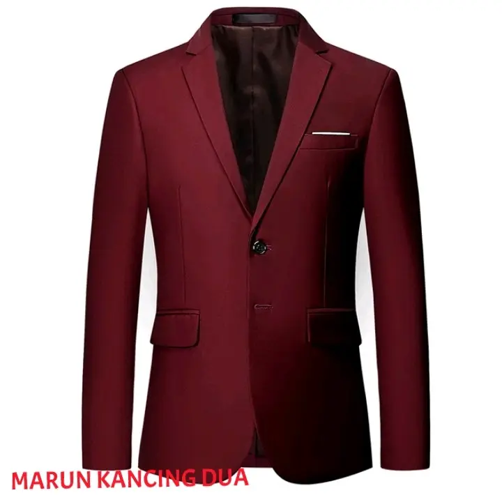 Jas Formal Pria Terbaru Slim Fit Hitam Blazer - Puring Penuh & Busa Bahu - Kantor, Setelan, Semi, Celana, Pengantin 5