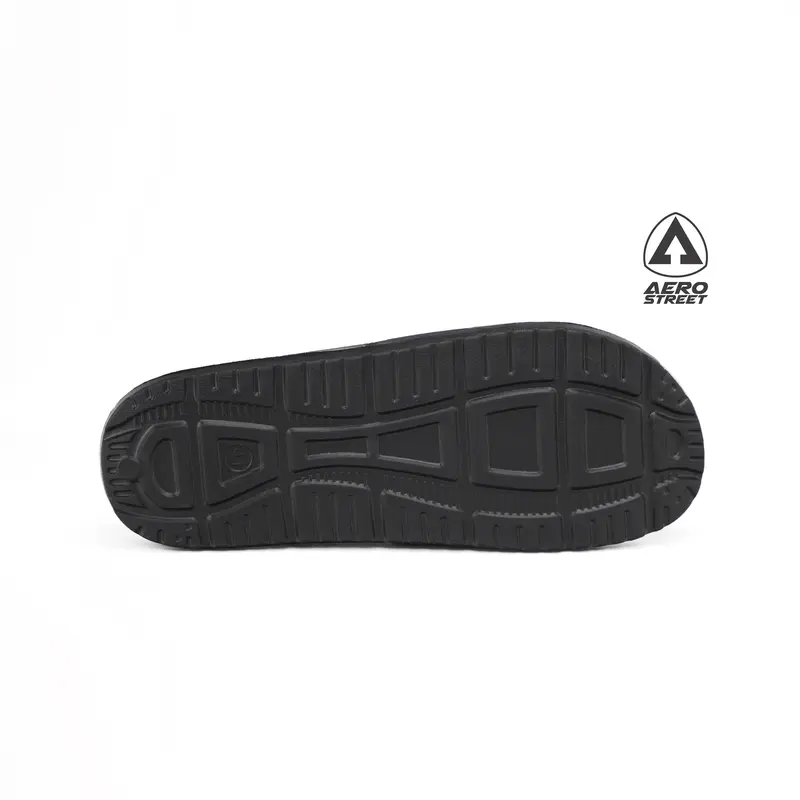 Aerostreet 39-44 Prime Hitam Hitam - Sandal Sendal Selop Slip On Casual Pria Wanita Aero Street BAAAA 5