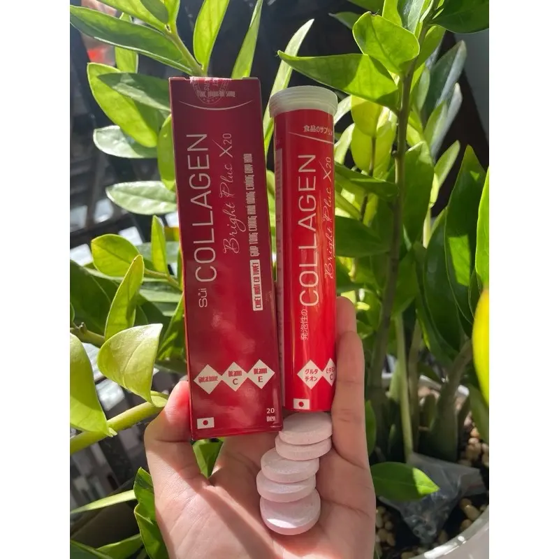 Viên sủi trắng da Collagen NMN Bright Plus X20