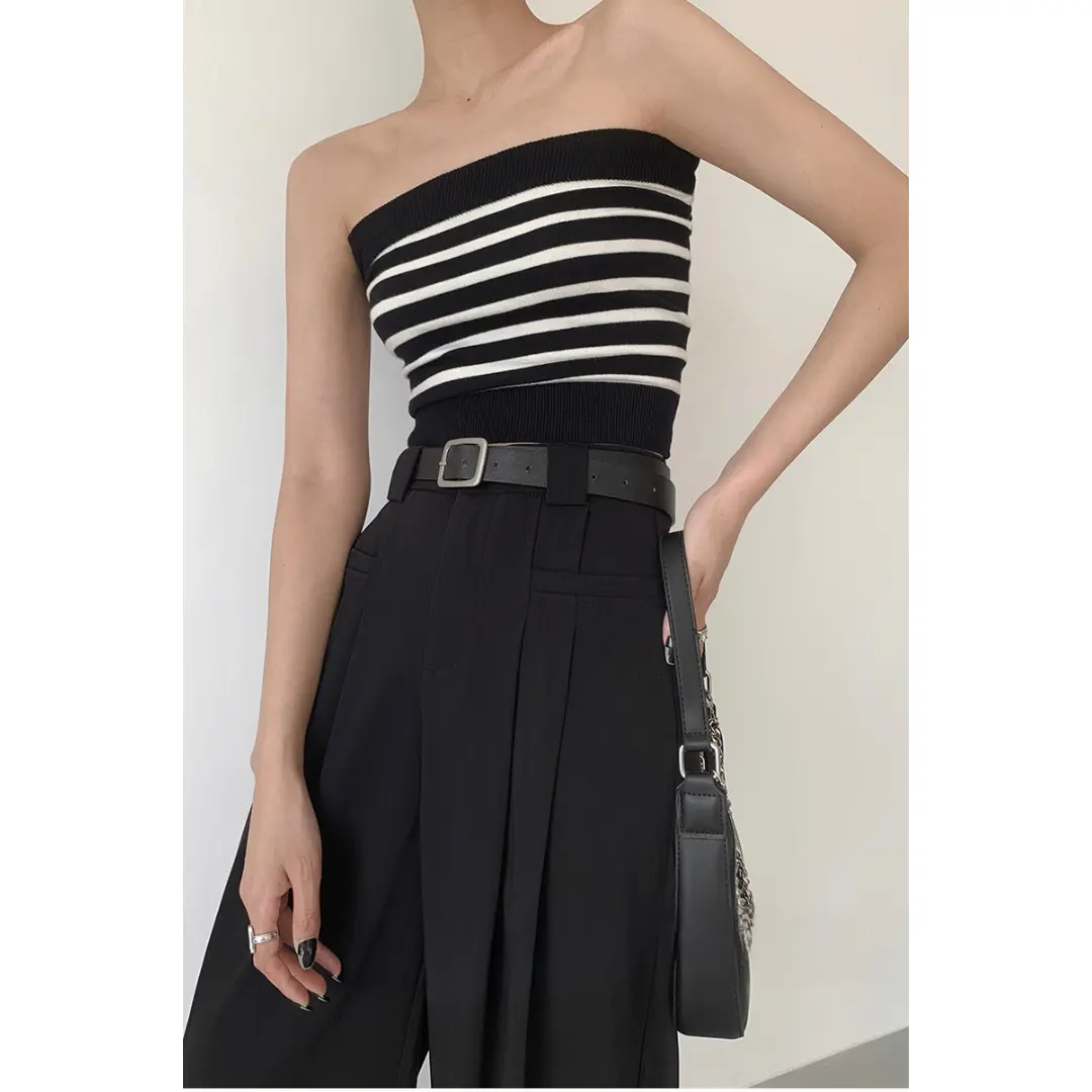 Quần tây ống rộng  phần túi xếp ly Pants Nữ