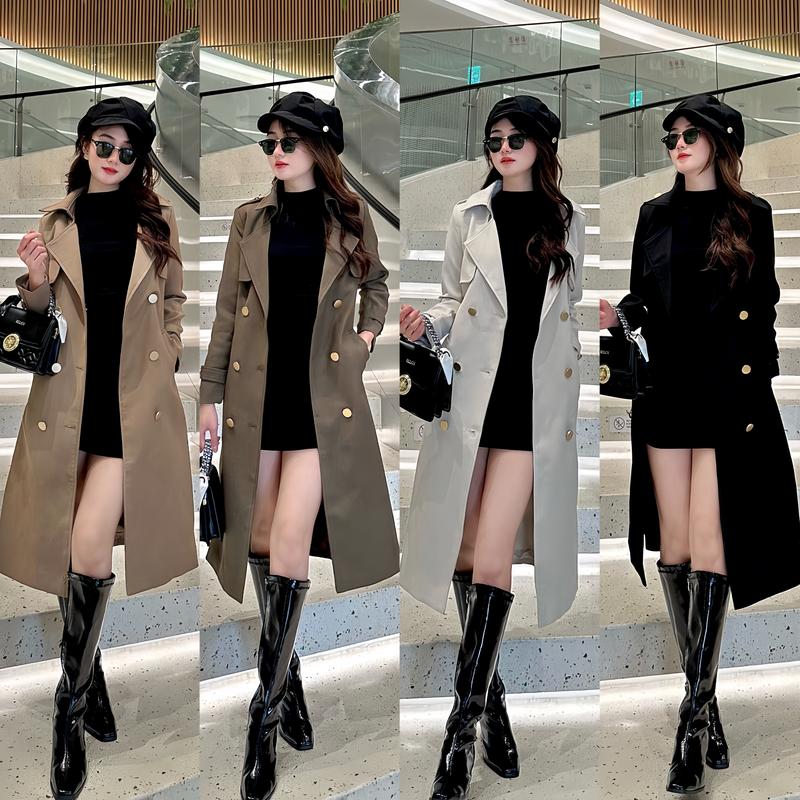 Áo Mangto dáng dài chất liệu Kaki Hàn , 2 lớp bên trong lót lụa mềm mịn cúc đồng có đệm cầu vai mẫu áo hot 2024