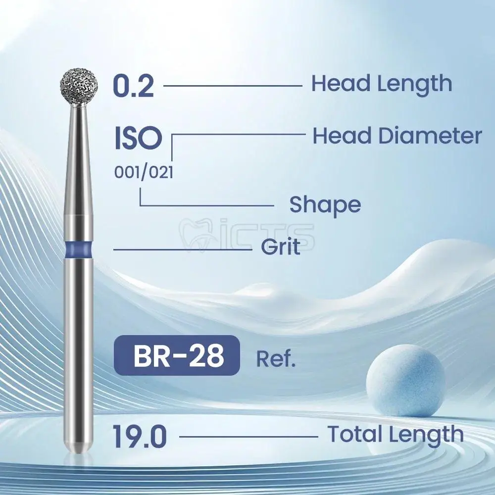 Dental Diamond Burs Precise Work 10pcs/box, 1.6mm Shank, High-Speed, Superior Durability, Dentistry & Nail Polishing, Emery Burs