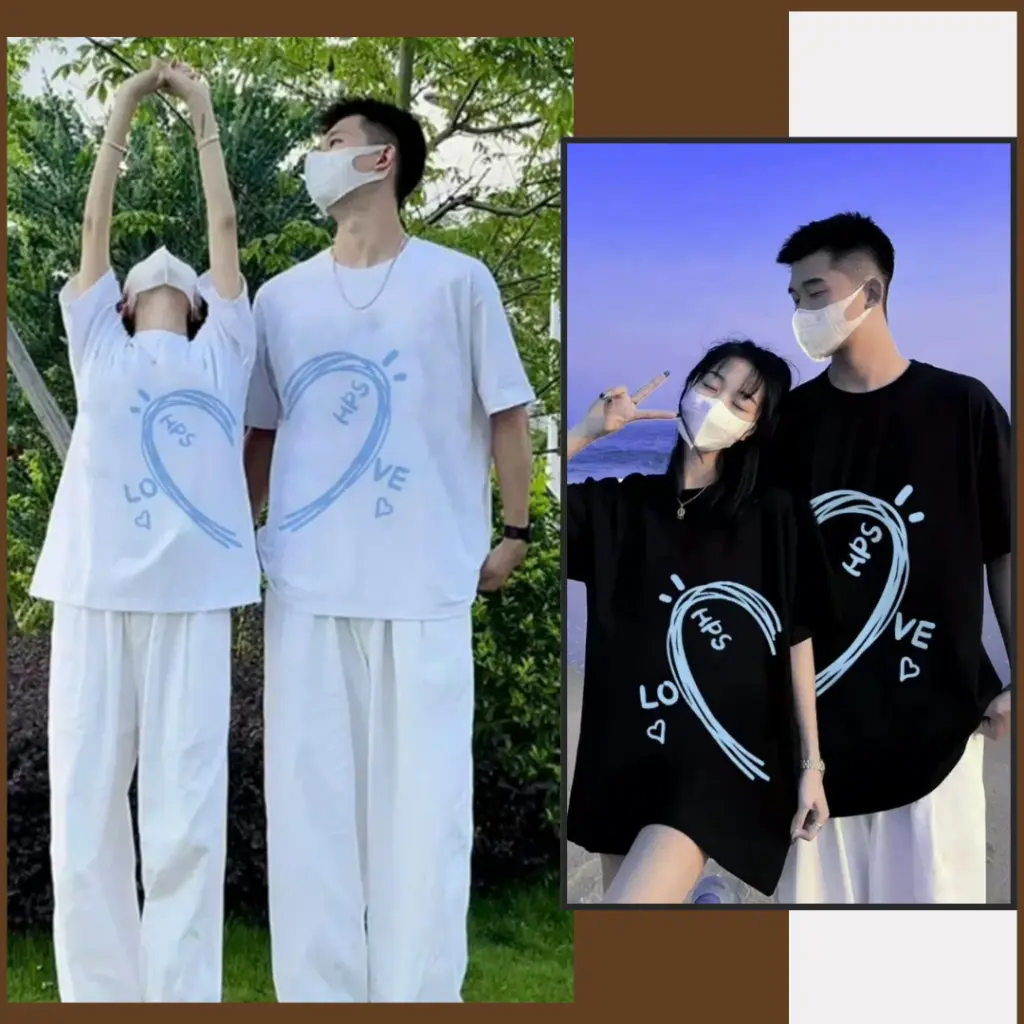 Set đồ đôi áo thun trái tim nam nữ mặc cùng người yêu quà tặng bạn gái - Áo thun in nhiệt phù hợp cho cả nam và nữ - Top, Women, Menswear, Womenswear, Unisex