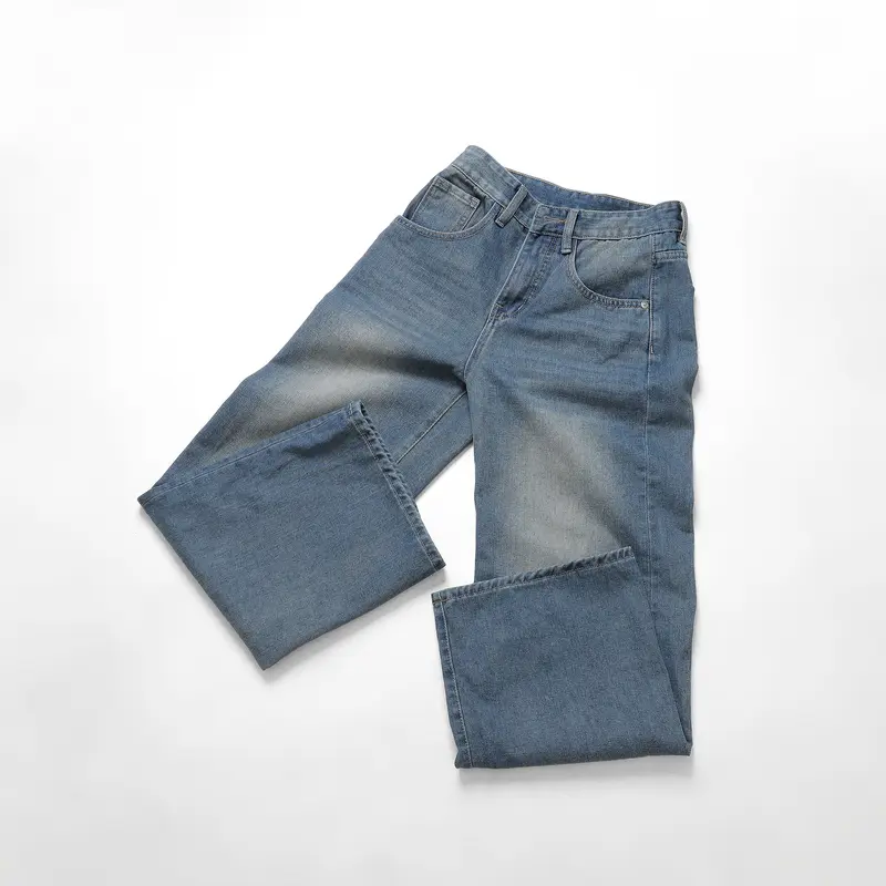 [IDYLLIC X Giá siêu sale] Quần jean nam nữ ống suông rộng thời trang màu xanh basic wash trắng IDY1 Menswear Cotton Pants 4
