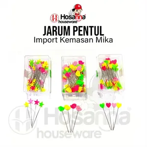 Jarum Pentul Import Bentuk Love / Bird / Star Kemasan Mika Jilbab Kotak