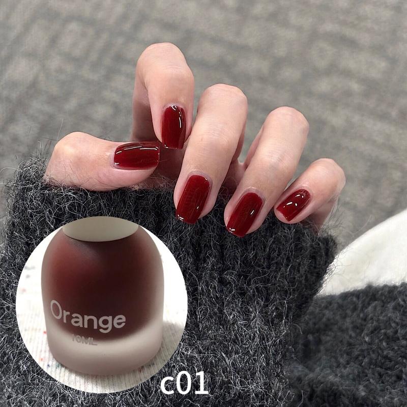  Sơn móng tay Orange C01 màu đỏ đô  sơn tự khô có thể lột dưỡng móng  thạch 