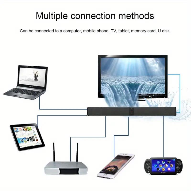 Wireless Bluetooth-compatible Soundbar, 1 Count Modern Design Bluetooth-compatible Computer Speaker, Portable Stereo Soundbar for Multiple Devices, Use for Spring Travel, Stocking Fillers Gift 8