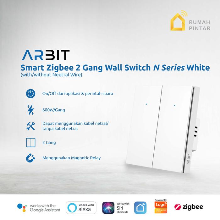 Gambar ARBIT Zigbee Wall Switch N Series 1 2 3 Gang Saklar Pintar Smart Home White Tuya dari ARBIT Smart Home Kota Administrasi Jakarta Barat Tokopedia