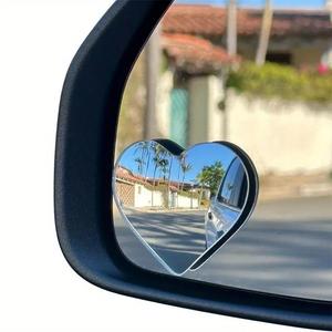 Espejo Lindo en Forma de Corazón para el Punto Ciego del Coche, Espejo Convexo de Ángulo Amplio de 360 Grados para la Parte Trasera, Espejo Adhesivo Universal para SUVs y Camionetas