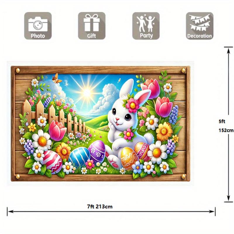 Biểu Ngữ Phục Sinh Vườn Mùa Xuân, Chất Liệu Polyester 70g / m², Phông Nền Gian Hàng Ảnh Sống Động, Đồ Trang Trí Tiệc Trong Nhà / Ngoài Trời Bền, Dễ Phối Đồ Cho Sinh Nhật, Tailgating, St. Đồ trang trí theo mùa, Patrick's, Valentine's, Tốt Nghiệp 3