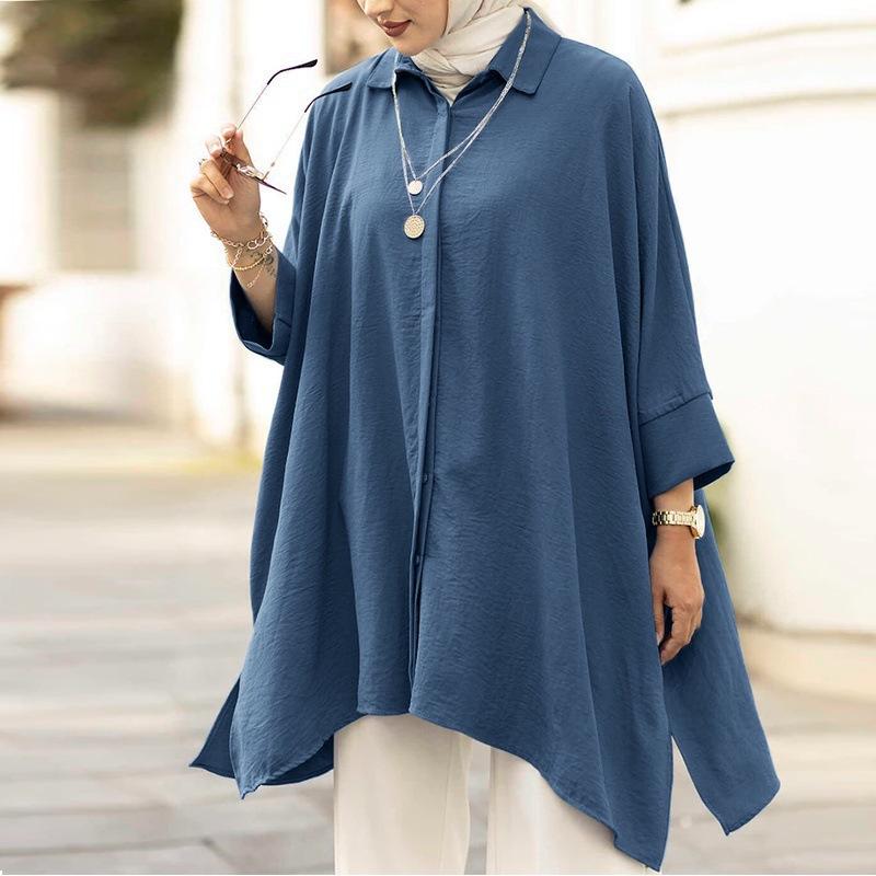 Product Introduction of Cross-Border Shirt Female Malaysian Muslim Women's Clothes Large Size Women's Clothing Fashion Casual Shirt Top Wholesale 5