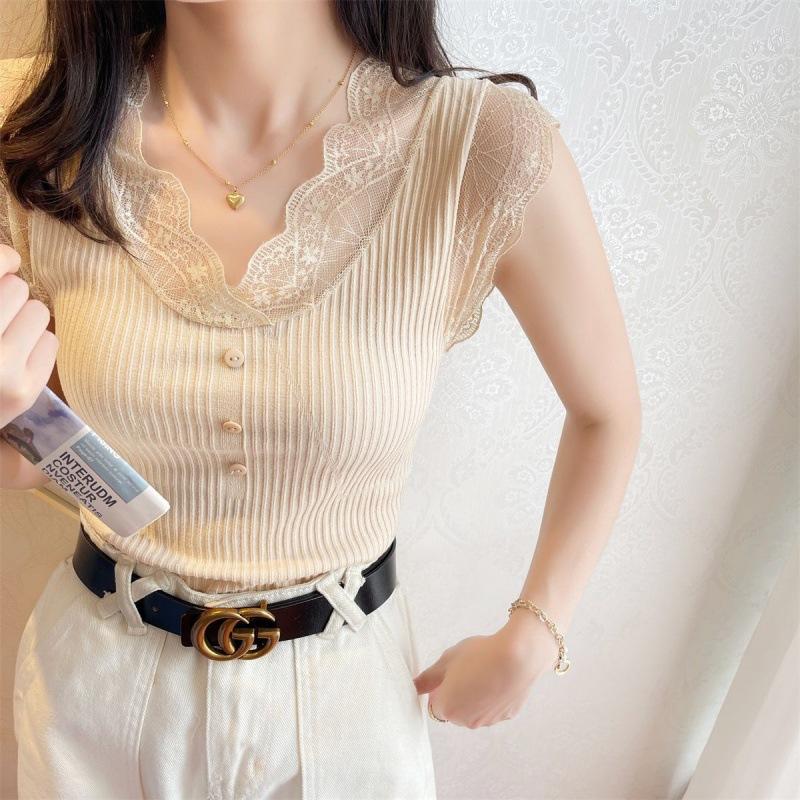 Lace V-neck Sling Vest Women's New All-Matching Sleeveless Bottoming Shirt 3