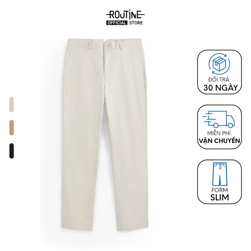 Quần Kaki Nam Ống Ôm Cotton Trơn Form Slim - Routine 10S23PCA008