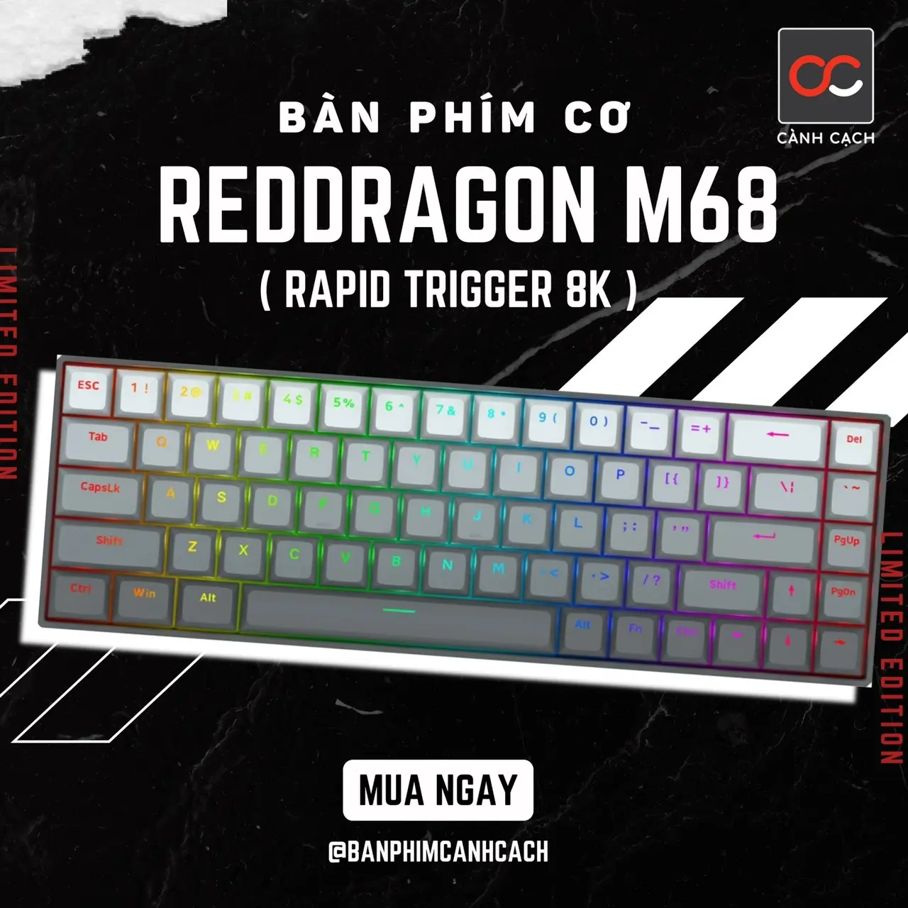 Bàn phím cơ Redragon M61 M68 Rapid Trigger 8k