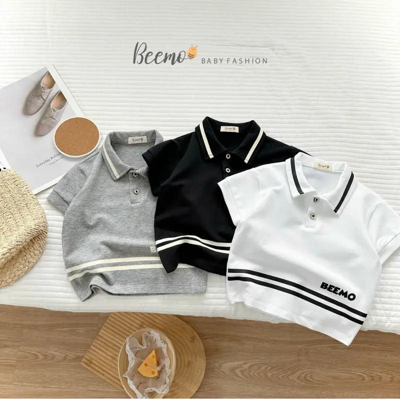 BEEMO A034 Áo Polo Bé Trai Chất Liệu Cotton Mềm Mịn, Thấm Hút Mồ Hôi, Co Giãn 4 Chiều - GINBIN KIDS 0