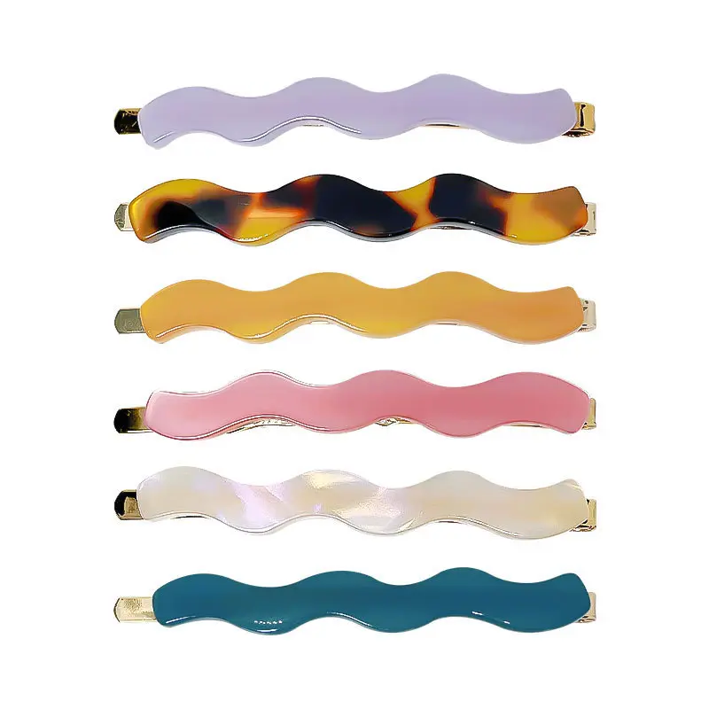 Korean version of simple wavy one-piece hair clip clip set, young girl temperament side clip, broken hair bang clip