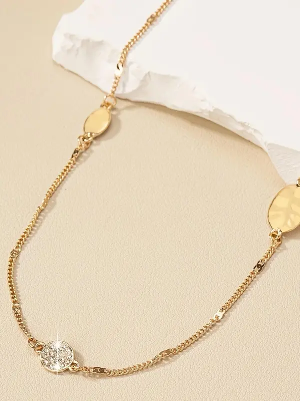 Women's Summer Elegant Rhinestone Decor Chain Necklace, Exquisite Trendy Long Necklace, Chic Vintage Jewelry As Gift for Women & Girls 5