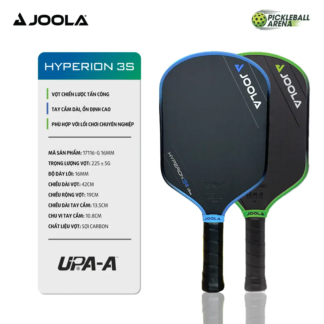 Vợt Pickleball Joola 3S Chất Liệu Carbon NFC Chip Siêu Nhám Công Thủ Toàn Diện