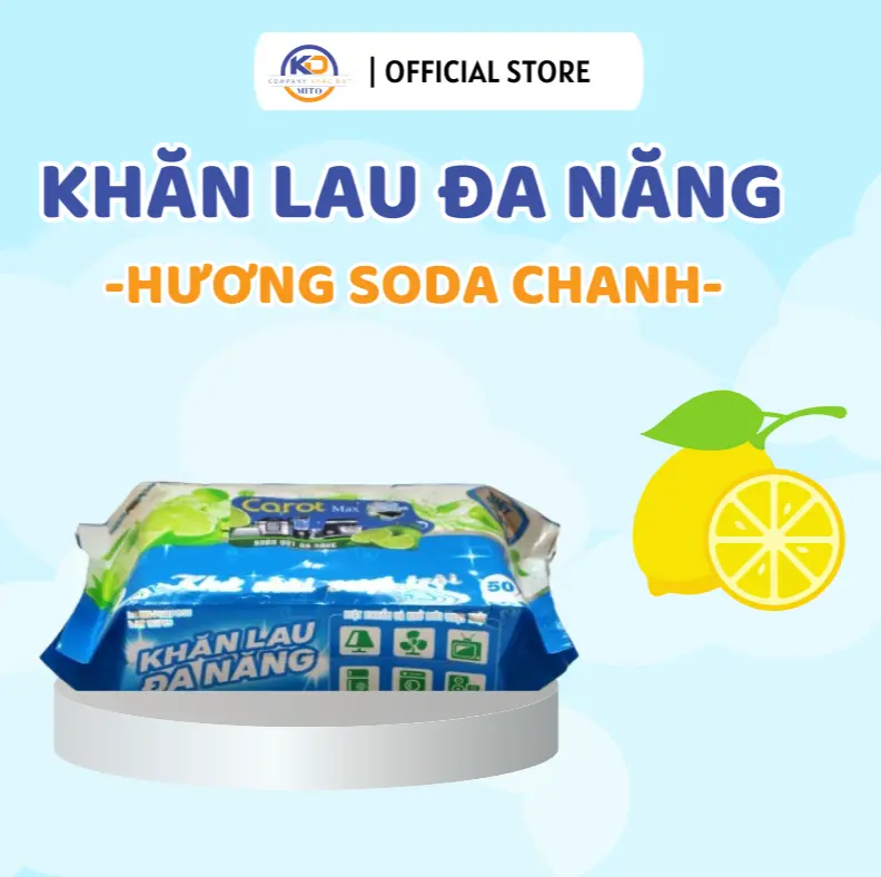 Khăn Vải Lau Đa Năng Carot Max Chuyên Dùng Lau Sạch Bề Mặt Các Đồ Dùng Trong Nhà Hương Soda Chanh Khăn Giấy