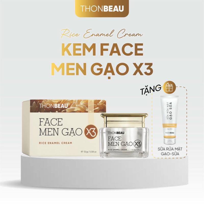  Kem Face Men Gạo x3   Tặng Sửa Rửa Mặt   