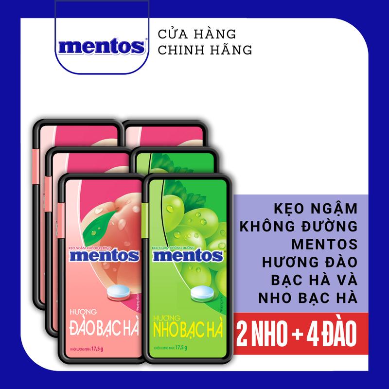 Product Introduction of COMBO 6 Kẹo ngậm không đường Mentos Hương Đào/Nho Bạc Hà (6 hộp nhựa) mang đến hơi thở tươi mát 18