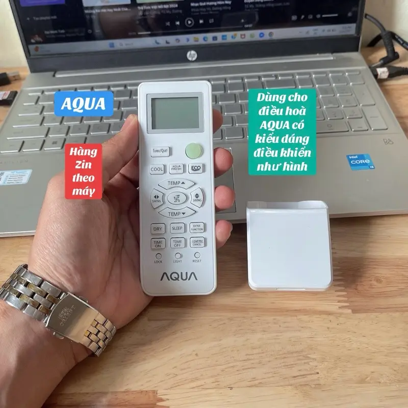 Điều khiển điều hoà AQUA hàng Zin theo máy chính hãng tặng pin