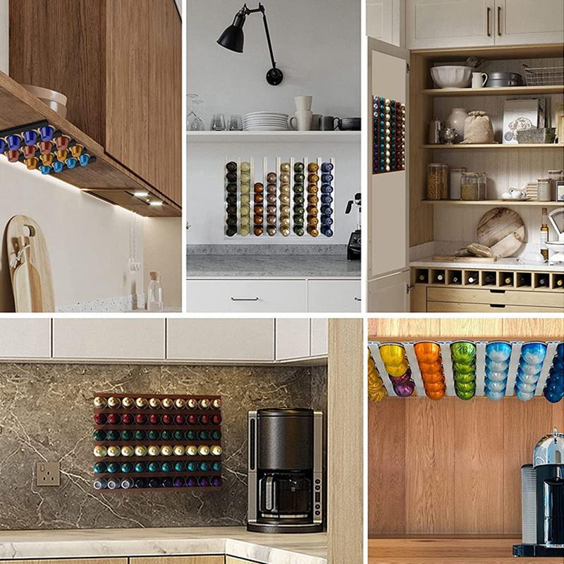 Product Introduction of Coffee Pod Capsule Holder 6 Pack Coffee Pod Counter Storage Strips Saving Space Compatible With K Cup Pods,Nespresso Pods 12
