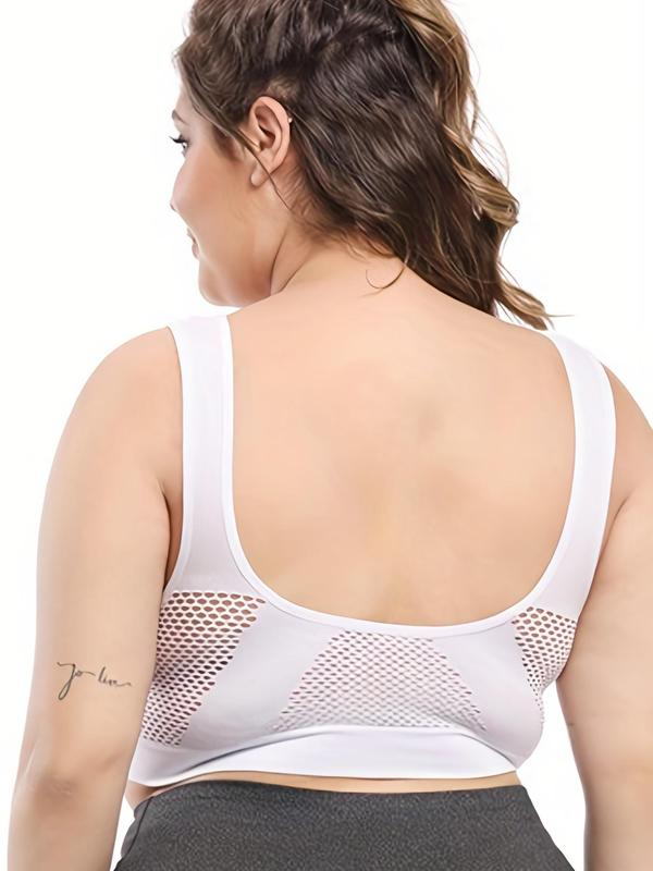 Plus Size Push Up Bra, Women's Breathable Comfortable Wireless Bra for All Seasons, Hollow Out Mesh Plus Size Bra for Women 7