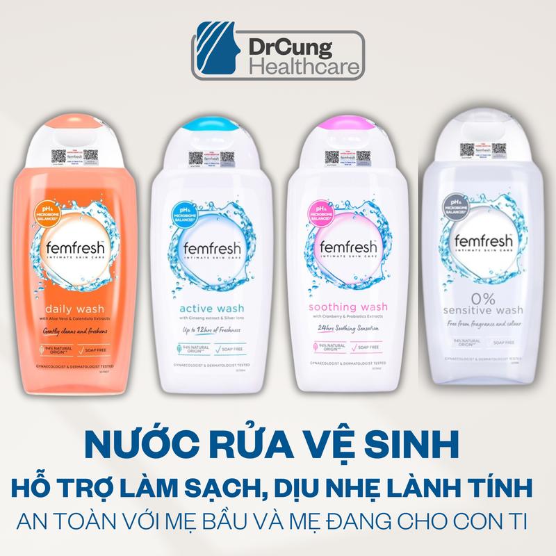 SHOPTAB TỔNG HỢP Femfresh chai 250m dung dịch vệ sinh dịu nhẹ lành tính